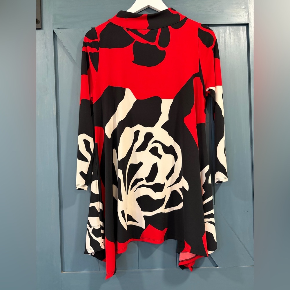 IC Collection Women’s Tunic Top Red Size Small - Picture 8 of 9